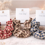 Cottage Check Scrunchie Trio
